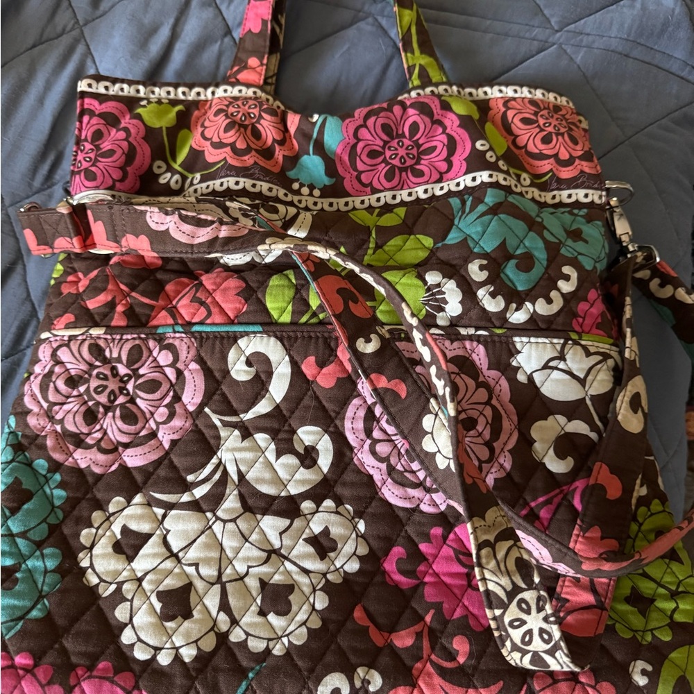 Vera Bradley Pink and Brown Floral Tote